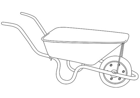 Google Wheelbarrow Drawing Sketch Coloring Page