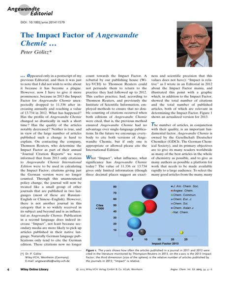 The Impact Factor of Angewandte Chemie