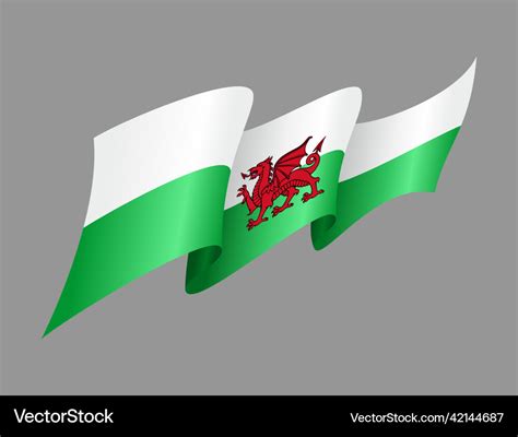 Welsh flag wavy abstract background Royalty Free Vector