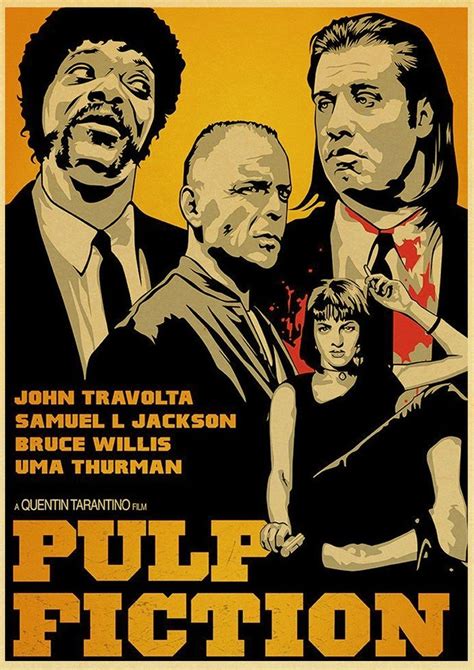 Quentin Tarantino Movie Poster 40x30 cm Retro Style Kraft Paper Wall Home Room Decor No Frame ...