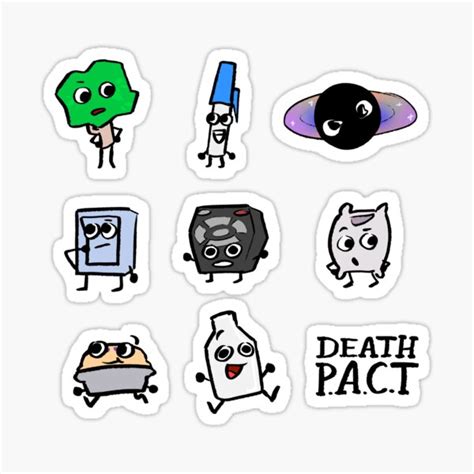 "BFB DEATH PACT Pack" Sticker for Sale by MsBonnie | Redbubble