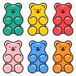 Jelly Gummy Bears Cartoon Sticker