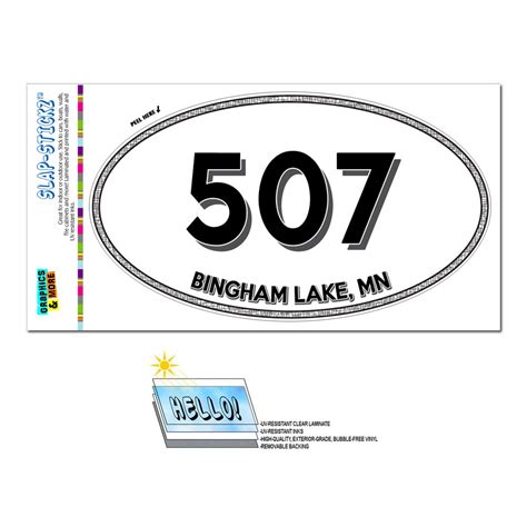 Area Code Euro Oval Window Laminated Sticker 507 Minnesota MN Adams ...