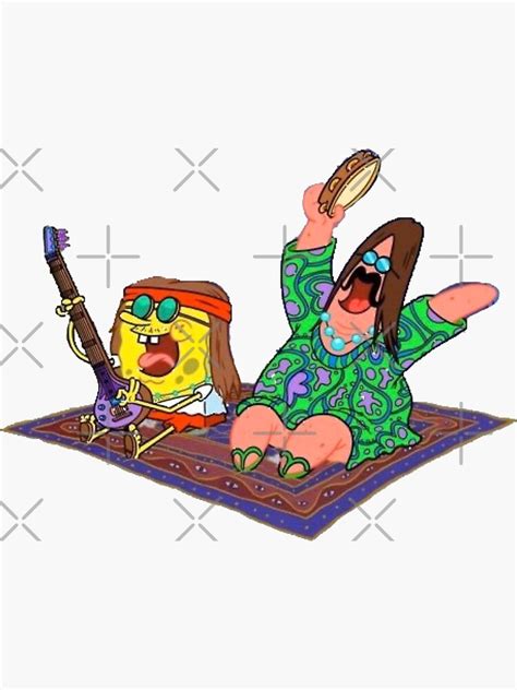 "spongebob hippie" Sticker for Sale by Frikineat | Redbubble