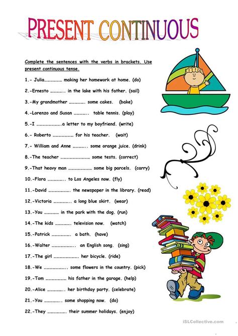 Present Continuous Tense Worksheet