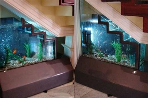 Fish tank under the stairs | Home stairs design, Home aquarium, Stairs ...