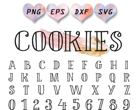 Svg font cute font svg cute alphabet cookie font food font | Etsy