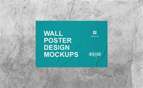 Free Download 3 Wall Glued Poster Design Mockups