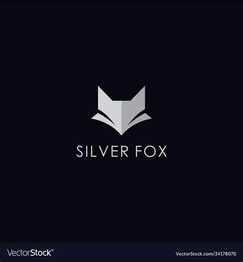 Silver fox logo simple design Royalty Free Vector Image