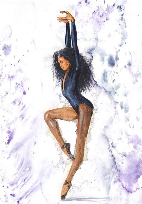 Ballerina Painting Original Watercolor African American Art 12 | Etsy