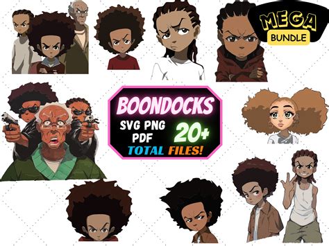 Boondocks SVG Bundle PNG PDF Layered Cut File, Svg Digital Cut File, Png Digital Cut File, the ...