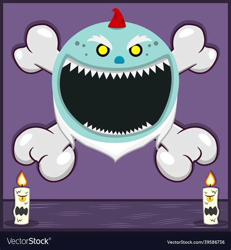 Halloween character design with creepy gnome head Vector Image