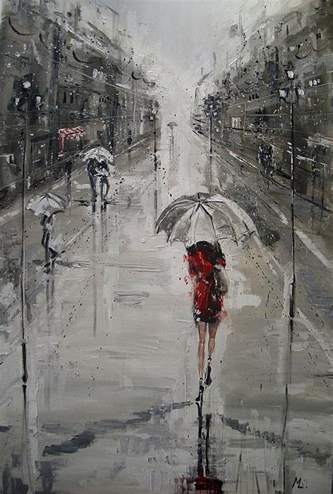 Rainy Street painting Art & Collectibles Acrylic jan-takayama.com