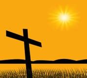 Christian Cross On The Hill On Sunset Stock Photo - Image: 68969986