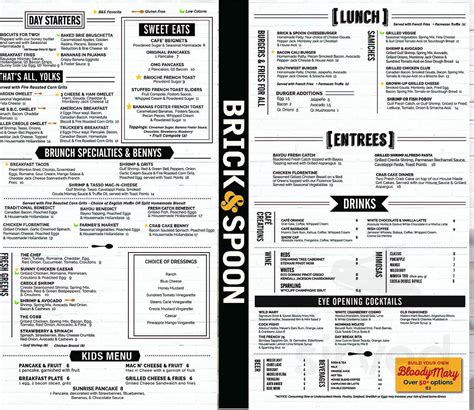 Brick & Spoon Corporate Office menu in New Orleans, Louisiana, USA