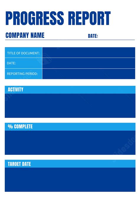 Blue Business Poster Project Status Update Word Template And Google ...