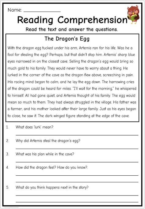 Grade 4 Reading Comprehension | Free English Worksheets