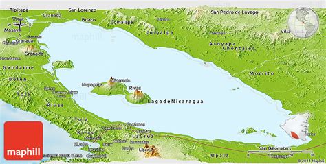 Physical Panoramic Map of Nicaragua