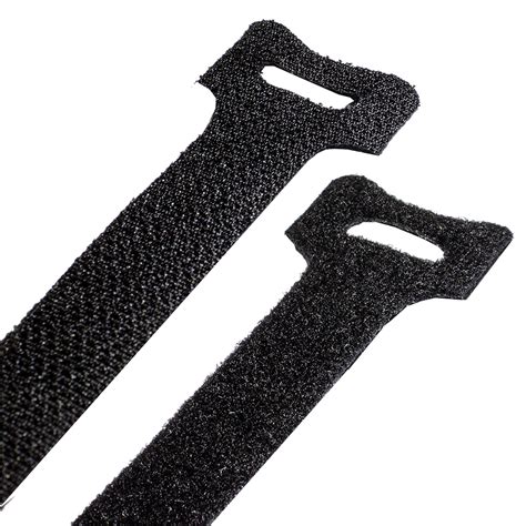 Velcro Straps, Black, 300mm Long x 25mm Wide, Pack 75 - KT Cables