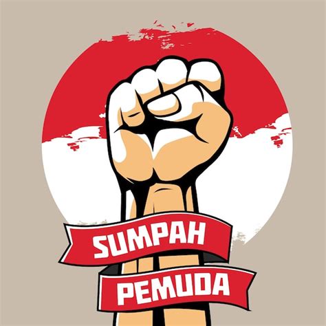 Free Vector | Vintage sumpah pemuda concept