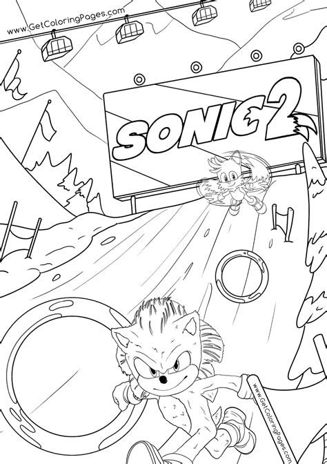 Sonic The Hedgehog Movie Poster Coloring Page