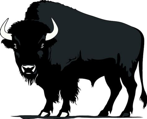 Premium Vector | Black silhouette of bison animal