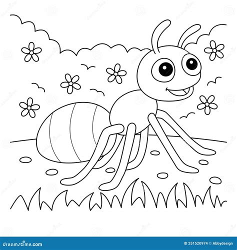 Ant Animal Coloring Page for Kids Stock Vector - Illustration of ...