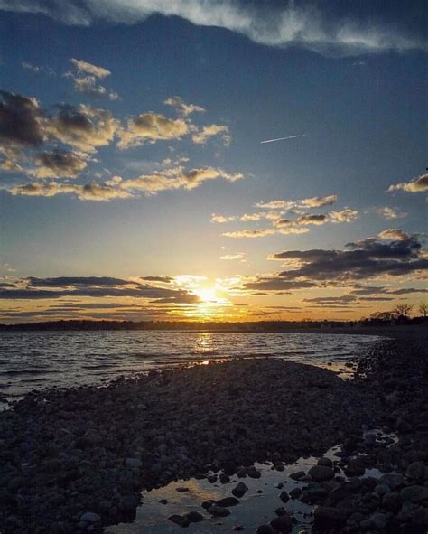 "Sunset over Long Island Sound, from Burying Hill Beach." … | Flickr