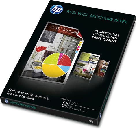 HP PageWide Glossy Brochure printing paper A3 (297x420 mm) Gloss 100 sheets White, 0 in ...