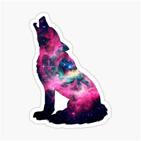 Galaxy Wolf Stickers | Redbubble