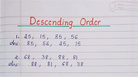 Descending Order - YouTube