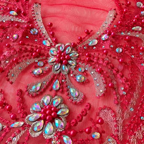 Colorful Rhinestone Floral Appliques Party Costumes Bodice | Etsy