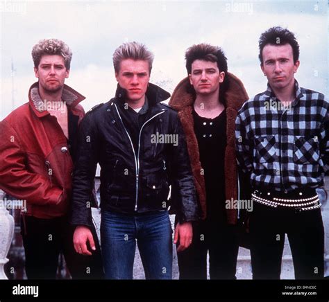 U2 pop group Bono Paul David Hewson The Edge Dave Evans Adam Clayton ...