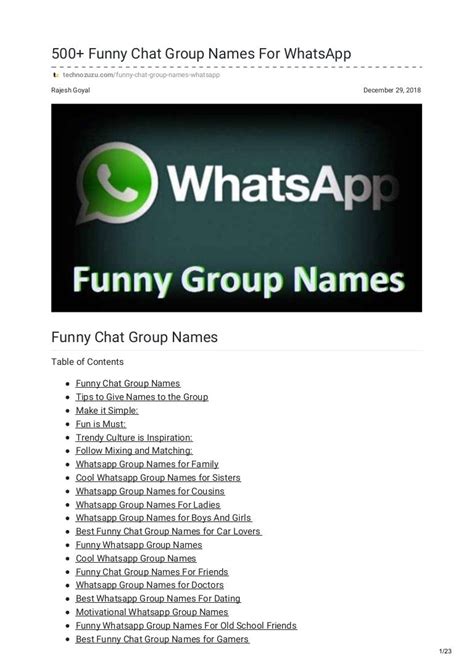 500 + funny chat group names for whats app