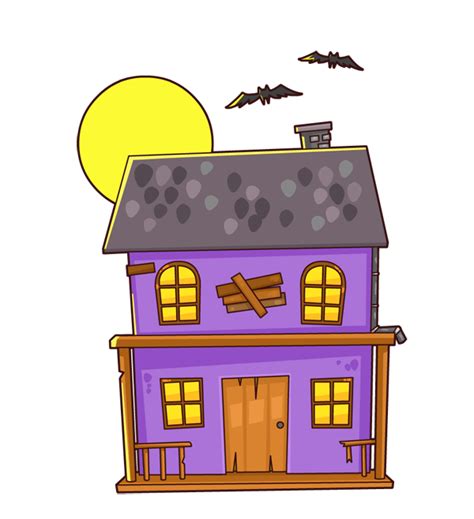 easy haunted house cartoon - Clip Art Library