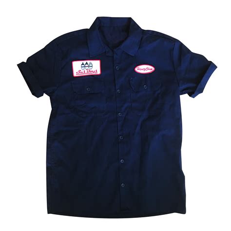 Mechanic Shop Button Up Shirt Navy | Huntz Chop