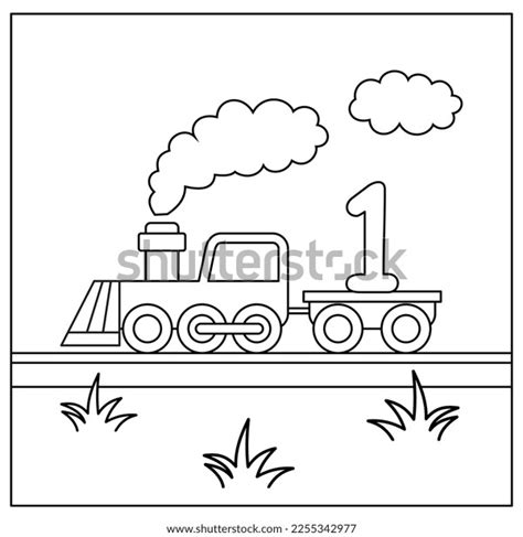 Coloring Book Train Carrying Carriage Filled Stock Vector (Royalty Free ...