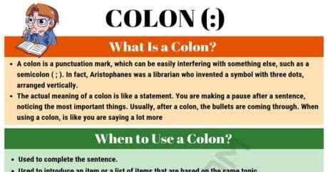 Colon (:) When to Use a Colon with Colon Punctuation Rules • 7ESL