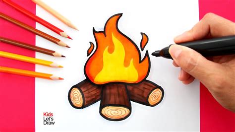 Cómo dibujar una FOGATA Fácil | How to draw a Campfire easy - YouTube