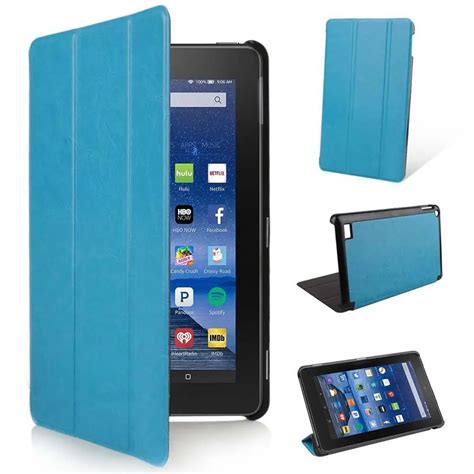 Blue best Ultra Slim Leather Case Stand Cover for Amazon Kindle Fire HD 7" Tablet case for ...