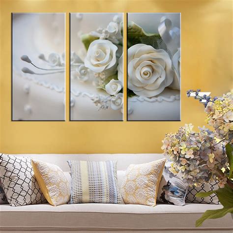 Frameles Drop shipping White Flower Poster Print on Canvas Wall Art ...