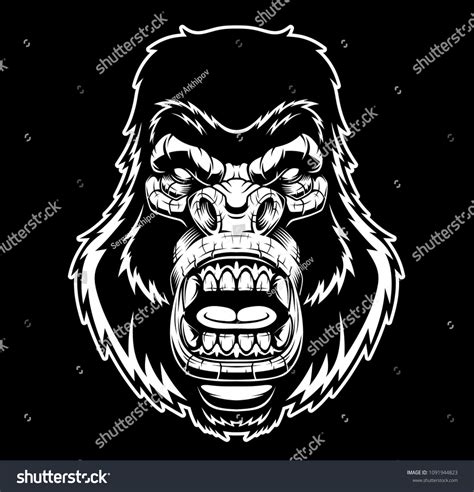 Gorilla Face Vector at GetDrawings | Free download