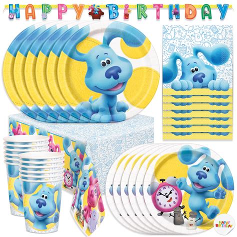 Buy Blues Clues Birthday Decorations, Birthday Party Supplies for 16 | Includes Blues Clues ...