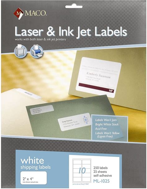 Label Laser/Inkjet 2x4 - 250ct Maco