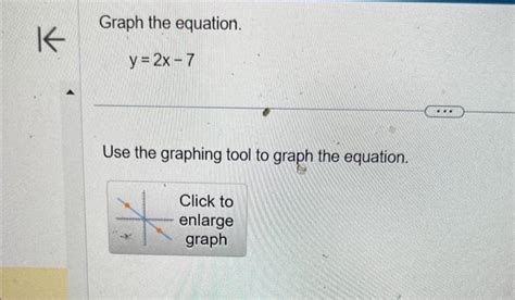 Solved Graph the equation. y=2x−7 Use the graphing tool to | Chegg.com