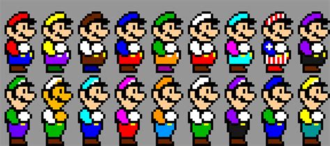 Mario & Luigi Alternate Colors (SMB3) | Pixel Art Maker