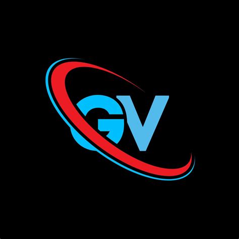 GV logo. GV design. Blue and red GV letter. GV letter logo design ...