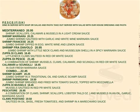 Cafe Napoli menu in Manchester Township, New Jersey, USA