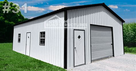 #31 24x36x10 Residential Metal Garage - Custom Built Structures, Inc.