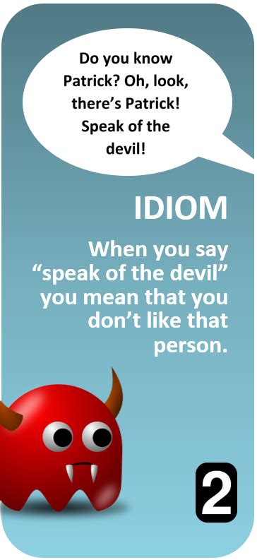 Idiom Quiz Speak of the Devil - All Things Topics